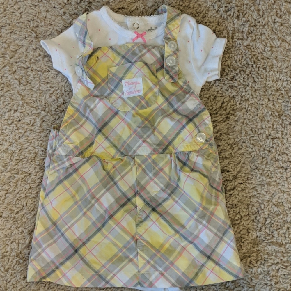 Carter's girls overall dress set